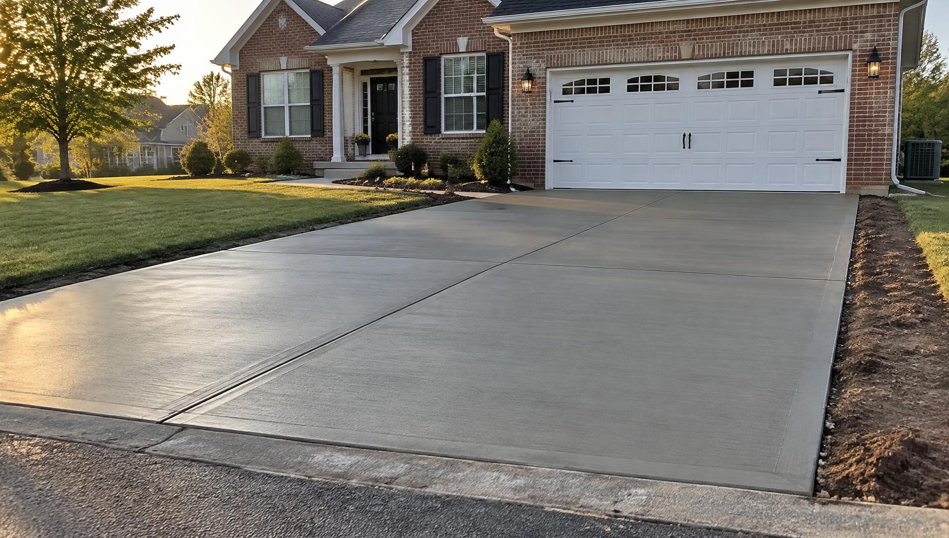 New concrete driveway installed by Maxcon Concrete in Gibsonia, PA